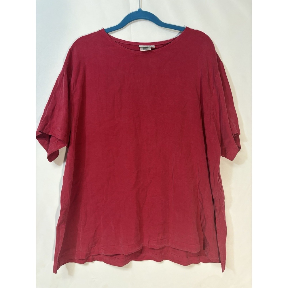 Amanda Gray Women's Red Oversized T-Shirt 2X Plus Size Loose Fit Made in USA